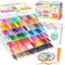 Lyuvie 126 Colours Acrylic Paint Pens Set,1-6mm Brush Paint Markers-Water Based Permanent Paint Pens for Rock Painting Stone Paper Fabric Wood Pebbles Glass Plastic Craft Supplies