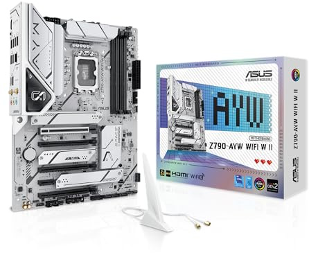 ASUS Z790-AYW WiFi W II Intel Z790 (LGA 1700) ATX Motherboard with PCIe® 5.0, 3X M.2, 12+1 DrMOS, DDR5, WiFi 6, 2.5Gb LAN, HDMI, USB 10Gbps Type-C®, USB 10Gbps Type-C®, Thunderbolt™, USB4®, Aura Sync