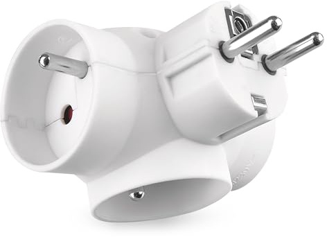 EMOS - 3X French-Steckdosenadapter für Innenbereich (IP20) - Belastung max. 250 V/16 A/3680 W - weiß - French-Typ