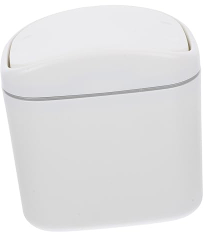 POPETPOP Cubos Basura de Plástico con Tapa Abatible Diseño Ligero y Capacidad Moderada para Escritorio y Hogar para Oficina Dormitorio y Sala de