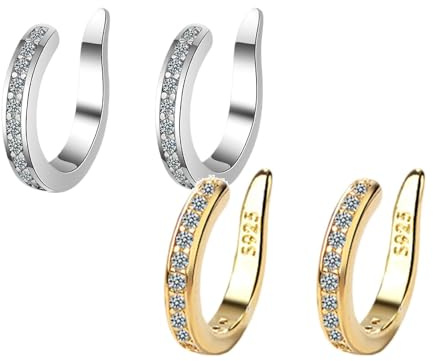 Orecchini per Orecchie a Sventola Orecchini a Clip Correttore Orecchie a Sventola non Perforanti per Donne Senza Foro Portatili e Regolabili 11mm Nessuna Pietra Preziosa Orecchino Eleganti Accessory