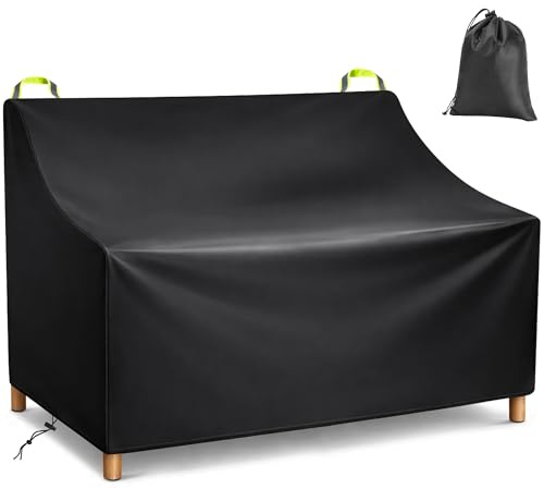 Housse Banc Exterieur 2 Places, Housse canapé de jardin exterieur imperméable, housseesalon de jardin exterieur en Tissu Oxford - Imperméable et Résistante aux Déchirures (134x66x89cm)