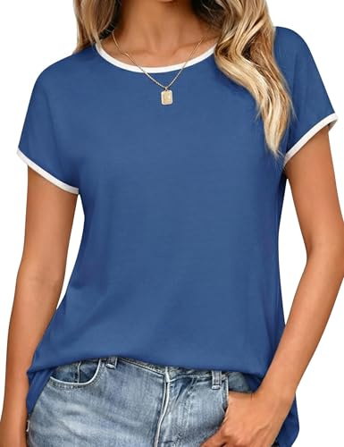 Leversic Casual Women Tops Plain Basic Short Sleeve T-Shirt Regular Fit | Leversic Casual Women Tops Plain Basic Short Sleeve T-Shirt Regular Fit