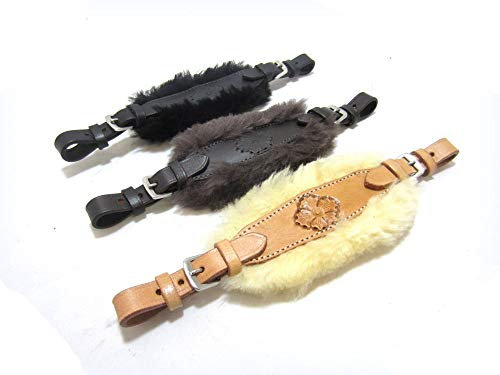 PS Pferdeartikel Mit Schaffell gepolsterter Flower Nasenriemen - verziert Farbe schwarz