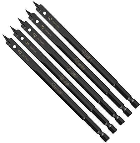 5 x SabreCut SCRIW08_5 8mm x 152mm schlagfeste flache Holzspaten-Bits kompatibel mit Bosch Dewalt Makita Milwaukee und vielen anderen