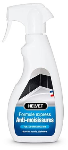 Nettoyant Anti Moisissures Salle de Bains Helvet – Formule Express avec une Forte Concentration – Blanchit Nettoie et Désinfecte – 500 mL
