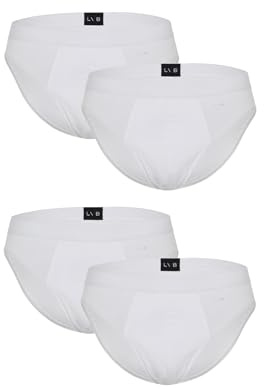 Lovable Slip in Cotone Elasticizzato | Multipack 4 Pezzi | Comodi e Traspiranti | Intimo Basic Comfort Quotidiano | Mutande Uomo X4, Bianco per 4, 4/M
