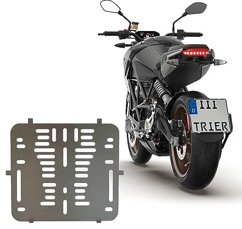 3D Carbon Design 1x Kennzeichenhalter 220 X 200 mm 22 x 20 cm Rahmenlos 100 Prozent Edelstahl (Rostfrei) 0,8 mm dick - Für Motorrad Roller Traktor Anhänger Quad Krad Geländewagen LKW SUV