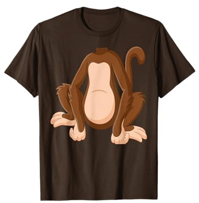 Disfraz de mono para adultos, niños, hombres y mujeres Camiseta