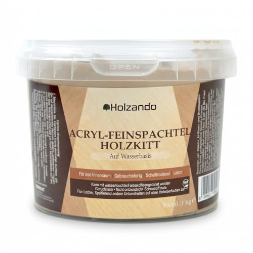 Holzando träspackel fin spatel för träet, OSB och väggar 250 g naturlig ek 45