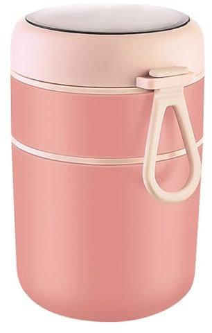 yotutun Joghurtbecher to go, 710ML Joghurt to go becher mit Löffel, Doppelwandiger Müslibox to go Becher, Müsli becher für Kinder, Arbeit, Schule, Arbeit, Picknick, Reise(Rosa)