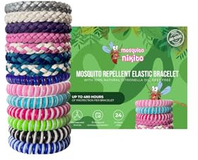 Mosquito Nikito Repellent Coil Bracelet, Natural Oil Insect Mosquito Bands for Adults & Kids, Individually Sealed & Deet-Free, up to 480 Hours Insect Repellent Protection, 12 pcs (Pack of 14)