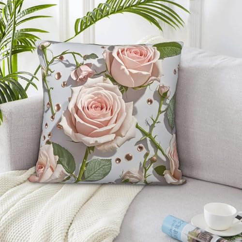 PMQAGNKSMQ Decorative Throw Pillow Covers 12x12 Pillow Cases Blush Pink Rose Gold Pillow Cover Double Sided Plush Cushion Case Pillowcases for Living Room Bedroom Decor