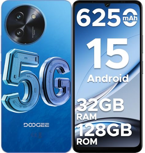 DOOGEE Note 59 Telefono Movil 5G, Andriod 15 Smartphone, 32GB+128GB/2TB Octa Core Movil, Batería 6250mAh, Frecuencia de Refresco 120Hz y Pantalla 6,75’’, Cámara 16MP+8MP Moviles, NFC/Dual SIM/FaceID