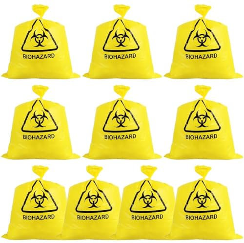 Lpitoy Sacchetti per Rifiuti Sanitari 10 Pezzi, Sacchetti per Rifiuti Medici, Sacchetti per Lo Smaltimento dei Rifiuti Medici, Sacchetti per Raccolta di Forniture Mediche per Cliniche