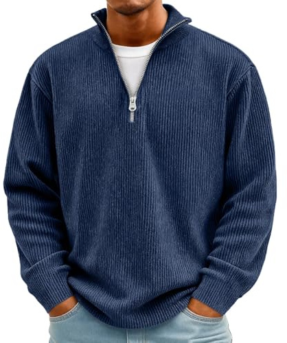 Herren Pullover, Men's Sweaters & Sweatshirts Lang Halb-reißverschluss Vintage Pullover Herrenmode Hoody Herren mit Kapuze Arbeit Oversized Basic Modern Coole Gym Winter Dicke Kapuzenjacke 5XL