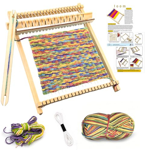 Shyllin Métier à Tisser Enfant en Bois, Kit de Tissage Débutant