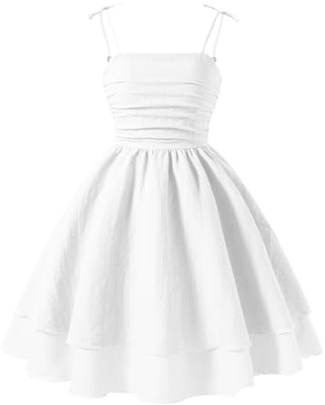 Générique Fille Robe Épaules - Robes De Soirée 2026 Dénudées Bretelles Avec Nœud Sans Manches Robes Enfant D'été Élégante Fête A-Line Robe De Ceremonie 8-12 Ans