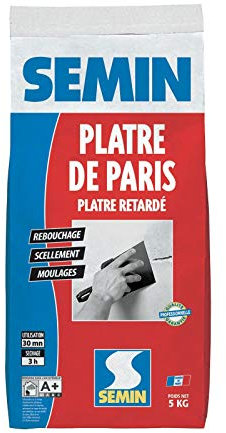 Semin Plâtre de Paris - Moulages, Scellements et Rebouchage - Intérieur - Poudre - Sac de 5 kg