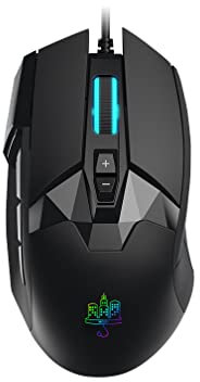 MOJO Pro Performance Silent Gaming Mouse - Wired Mouse with 9 Programmable Buttons including Sniper key, 12000 DPI, 1000 Hz, Force Adjustable, Custom Profiles