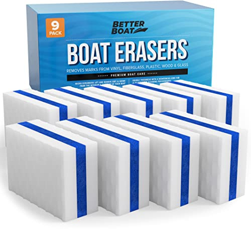 9PK Premium Boat Scuff Erasers, Boating Accessories for Cleaning, Gift for Pontoon, Fishing, Jon Boats, Decks, Vinyl and Hull Cleaner, Gadgets for Men and Women