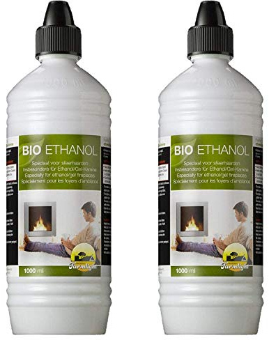 2 liter högpresterande ekologisk etanol i 1 liter flaskor