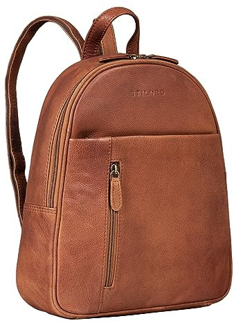 STILORD 'Hailey' Tagesrucksack Damen Leder Rucksack Klein Vintage Daypack Frauen Rucksackhandytasche Cityrucksack für Ausgehen Shopping S Echtleder, Farbe:arona - braun