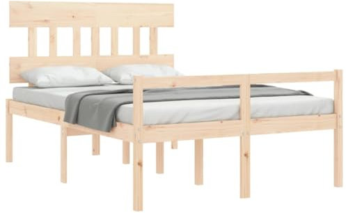 vidaXL Letto per Anziani con Testiera 120x200 cm in Legno Massello