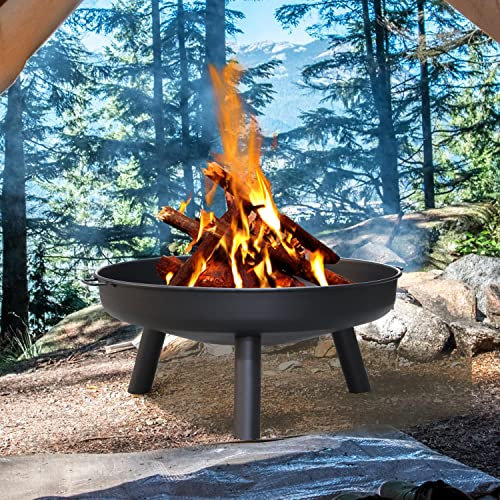 Ansobea Brasero Ø 75 cm - Brasero d'extérieur avec poignées - Brasero pour balcon, cour, prairie, forêt, cheminée, terrasse, camping