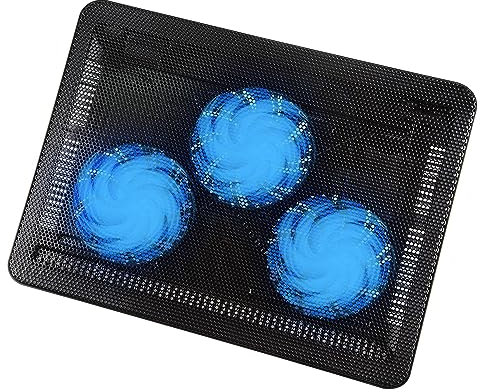 ASAB Laptop Cooling Pad with 3 Ultra Quiet Fans Portable Lightweight Laptop Cooler Pad Ventilated Support Adjustable Height and Dual USB Port Gaming Laptop Cooling Stand Fits 12 to 17 Laptops