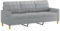 vidaXL Sofa 3 Sitzer, Couch für Wohnzimmer, Polstersofa mit Metallgestell, Loungesofa Sitzmöbel Stoffsofa Dreisitzer Wohnzimmersofa, Hellgrau Stoff