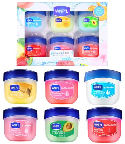 Lip Balm Set- 6 PCS Lip Mask Lip Balms Multipack Lip Moisturizer For Very Dry Lips Lip Repair Sleeping Lip Mask For Day&Night Lip Care, Brighten Dark Lip Color Reduce Lip Lines&Wrinkle (6PCS)