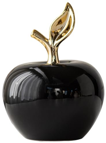 Cabilock Keramik Apfel Deko Figuren Schwarz Porzellan Weihnachten Tischdeko Objekt Weihnachtsdeko Früchte Weihnachtsschmuck Weihnachtsfiguren Kinder Xmas Party Dekoration