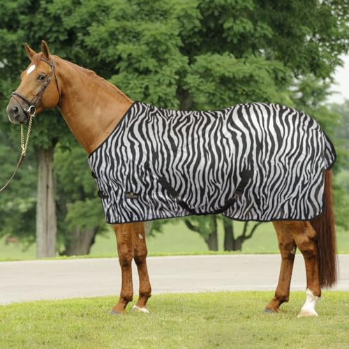 Coperta Rete Antimosche Horses Zebra, Utile per Proteggere il Cavallo dagli Sbalzi di Temperatura (128 cm)