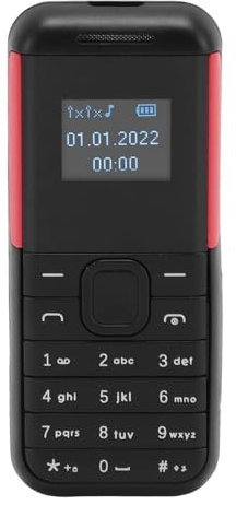 Lazmin112 Teléfono 2G Desbloqueado, Teléfono Móvil de Bolsillo gsm de 0,66 Pulgadas con SIM Dual, Botón Grande, Compatible con Varios Idiomas, Reproductor de Música, Pequeño Teléfono Móvil