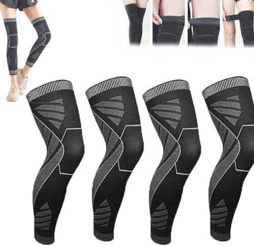 ZEPOIYM Compression de Jambe complète Flytex, Manchon de Compression de Jambe complète Flytex, Soutien du Genou pour la Course, Manchons de Compression pour Genoux et Jambes (XL,2 Pairs)