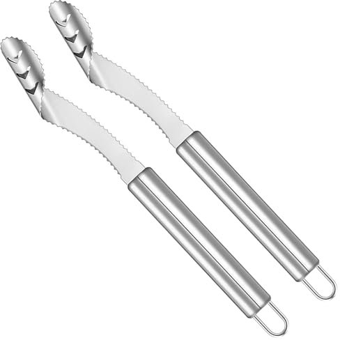 2 unidades de descorazonador de pimientos, calabacín, Pepper Corer, acero inoxidable, descorazonador de pimienta con borde afilado, para pimientos, manzanas, plátanos
