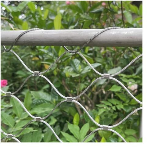 IBOWZ Drahtgitter,304 Edelstahl Drahtgeflecht Maschendrahtzaun, Flexibles Edelstahlseilgeflecht, Sicherheitsbarriere, Zaunnetz, Gartenzäune, Geflügelzäune für Garten, Balkon, Weide