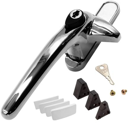 Universal Cockspur Window Handle Kit (10 Pack) - Left, Chrome/White