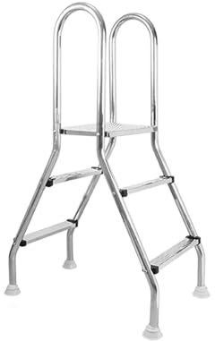 Escalera de Seguridad para Piscinas Elevadas Acero Inoxidable 304, Capacidad de Carga de 330 Libras, Fácil de Instalar, Escaleras para Piscinas