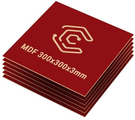 Creatorally Tablero MDF 3mm, Tablero de Madera Corte Laser 30x30 cm 6 Piezas para Grabado Láser Fresadora CNC Sierra de Calar, Modelado Calado (Rojo)