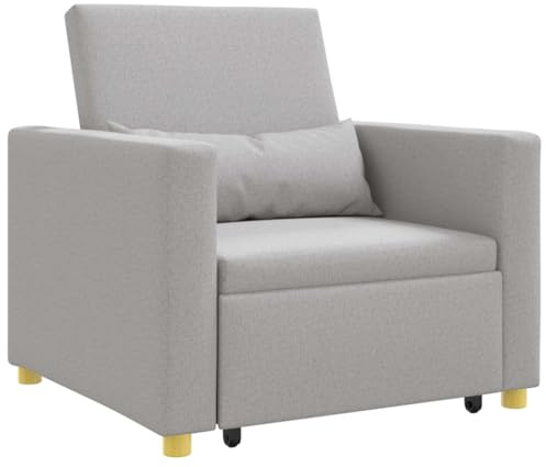 vidaXL Cama Sofá Desplegable Individual Gris Nube 90 x 165 x 87 cm, Sofá de apartamento, Cama Convertible Resistente, sillón Moderno, Lounge, sofá para Vivir