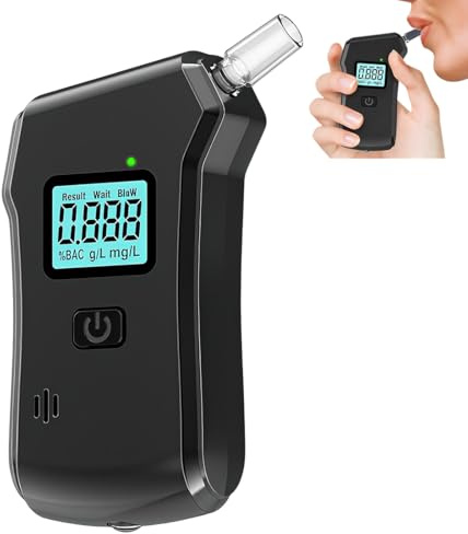 Tomedeks 1 Pièce Alcoholimetro Pantalla Digital LCD, Precisión de Grado Alcoholemia Test, Alcolimetros Personal para Uso Doméstico y Profesional