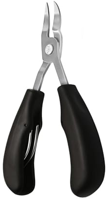 Toenail Clippers for Thick Nails, Heavy Duty Nail Clippers Toe Nail, Ingrown Scissors with Sharp Curved Blade, Stainless Steel Nippers with Non Slip Handle, Professional Pedicure Tool Hard