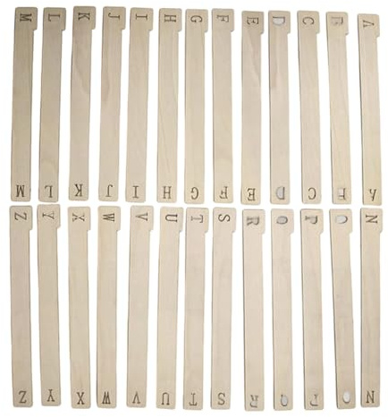 Separadores De Registros Alfabético- Separador De Registros De Madera De 36x5cm | Separadores De Discos De Vinilo Fáciles De Aplicar | Soportes Para Estantes De Libros, Accesorios Para Álbumes, Estant
