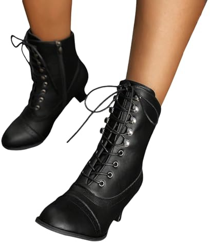 Botines de tobillo para mujer, botines de primavera con tacón, botines impermeables clásicos, botas de verano con cremallera, botines de verano, elegantes y cómodos, medias botas