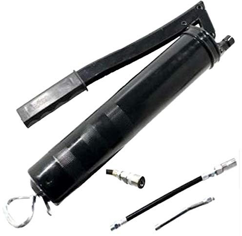 Senza marca-Generico Pistola Ingrassatore Manuale a Leva 2 Tubi 2 testine Grasso Sfuso o Cartuccia 500 gr ingrassatrice Pompa Grasso