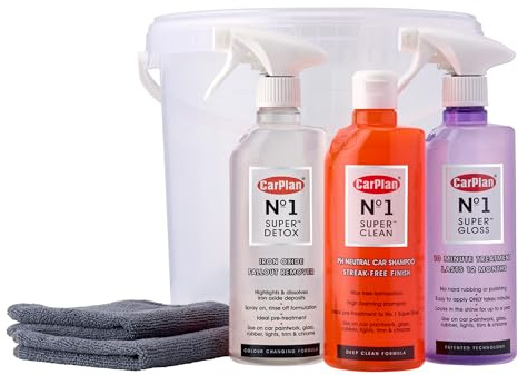 CarPlan No.1 Super Clean Car Shampoo,Iron Oxide Remover, Gloss Paintwork Sealant