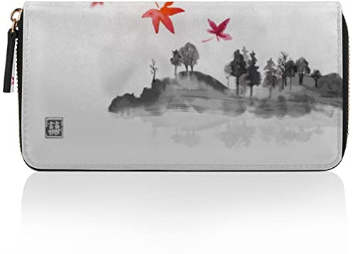Borsa in acero giapponese multi porta carte di credito borsa tradizionale giapponese pochette per le donne in pelle con cerniera portafoglio lungo, Multicolore, Taglia unica, tradizionale