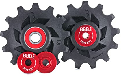 BBB Puleggia per deragliatore in ceramica a 13 denti posteriore Shimano a 12 velocità Jockey Wheels Roller Urban Road Bike MTB Roller Boys Ceramic BDP-19, nero